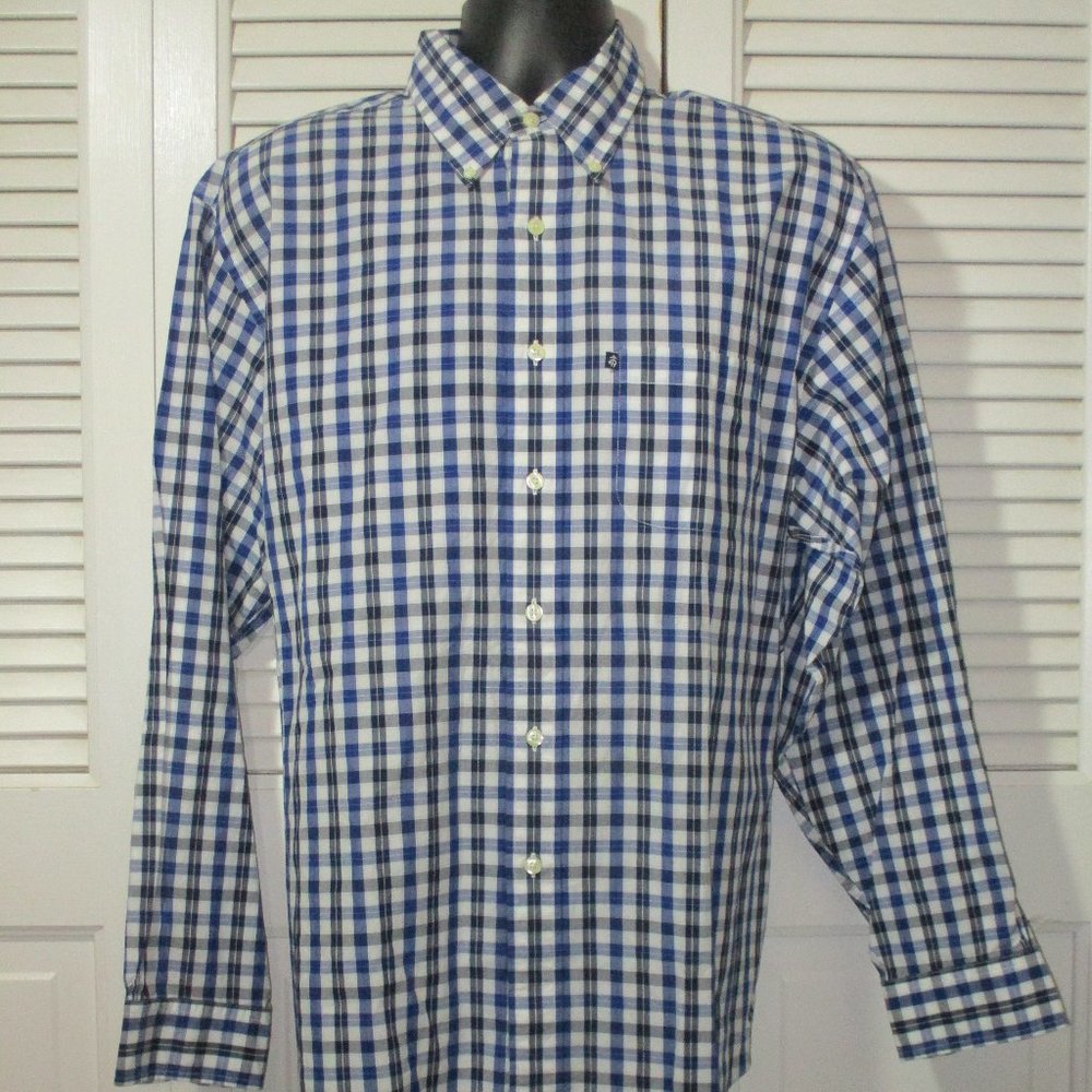 Brooks Brothers 346 Blue Check L/S Shirt Men's L